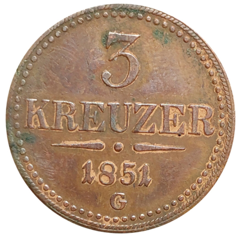 3 Krejcar 1851 G