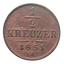 1/2 Krejcar 1851 A