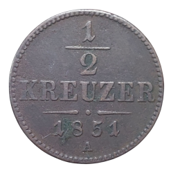 1/2 Krejcar 1851 A