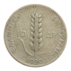 10 Drachem 1930 Řecko